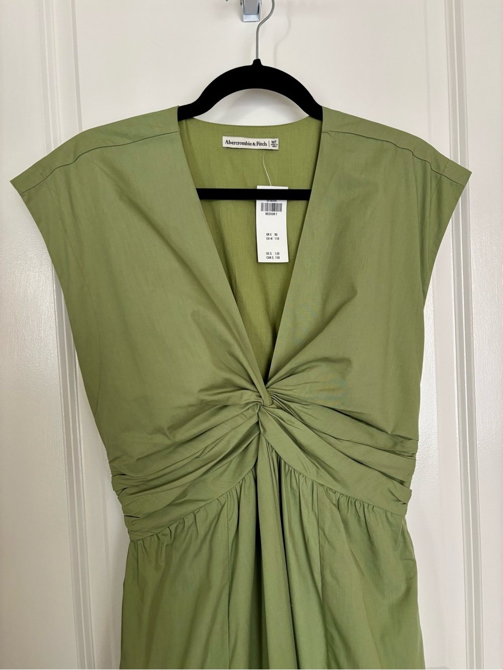 Abercrombie & Fitch Twist Bodice Femme Maxi Dress in Green M tall NWT - Picture 7 of 13